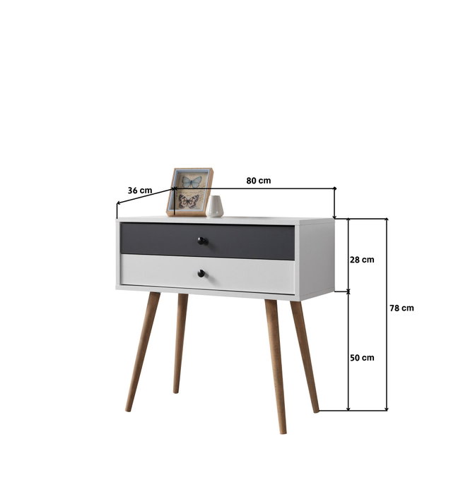 Hanah Home Vita 5202 Blanco y Antracita